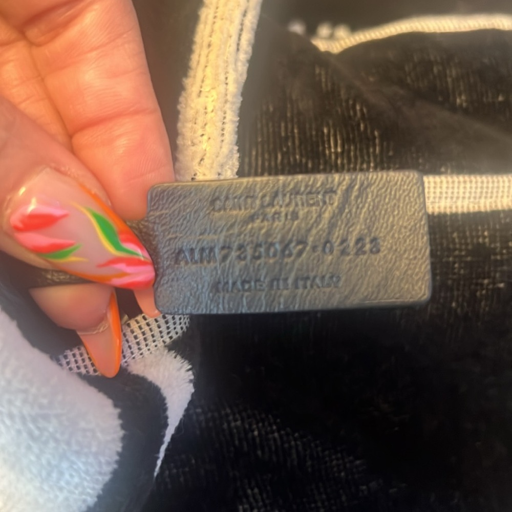Saint Laurent Black and White Rive Gauche Towel Cabas in Terrycloth - Pre-loved - Picture 4 of 14